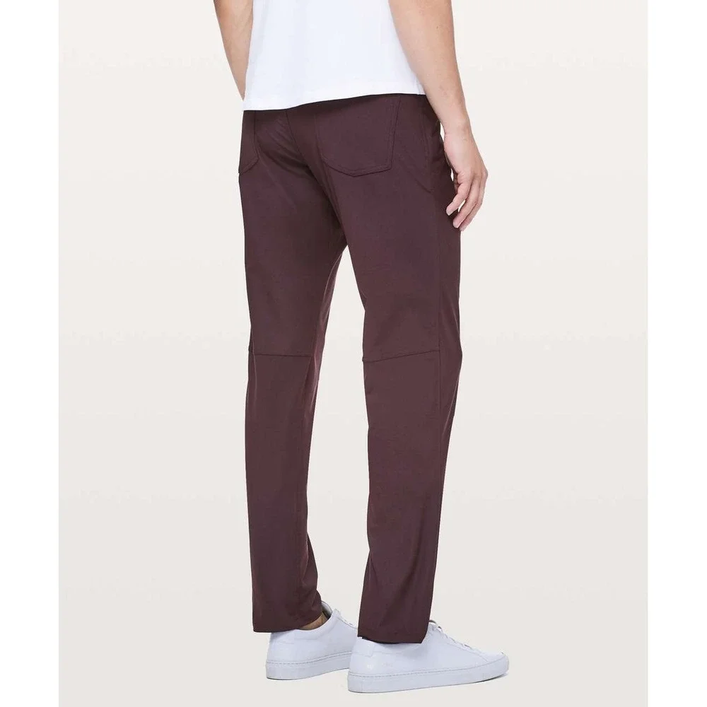 Lululemon ABC Pant Slim Warpstreme Dark Red Maroon 5-Pocket Technical Pants 34